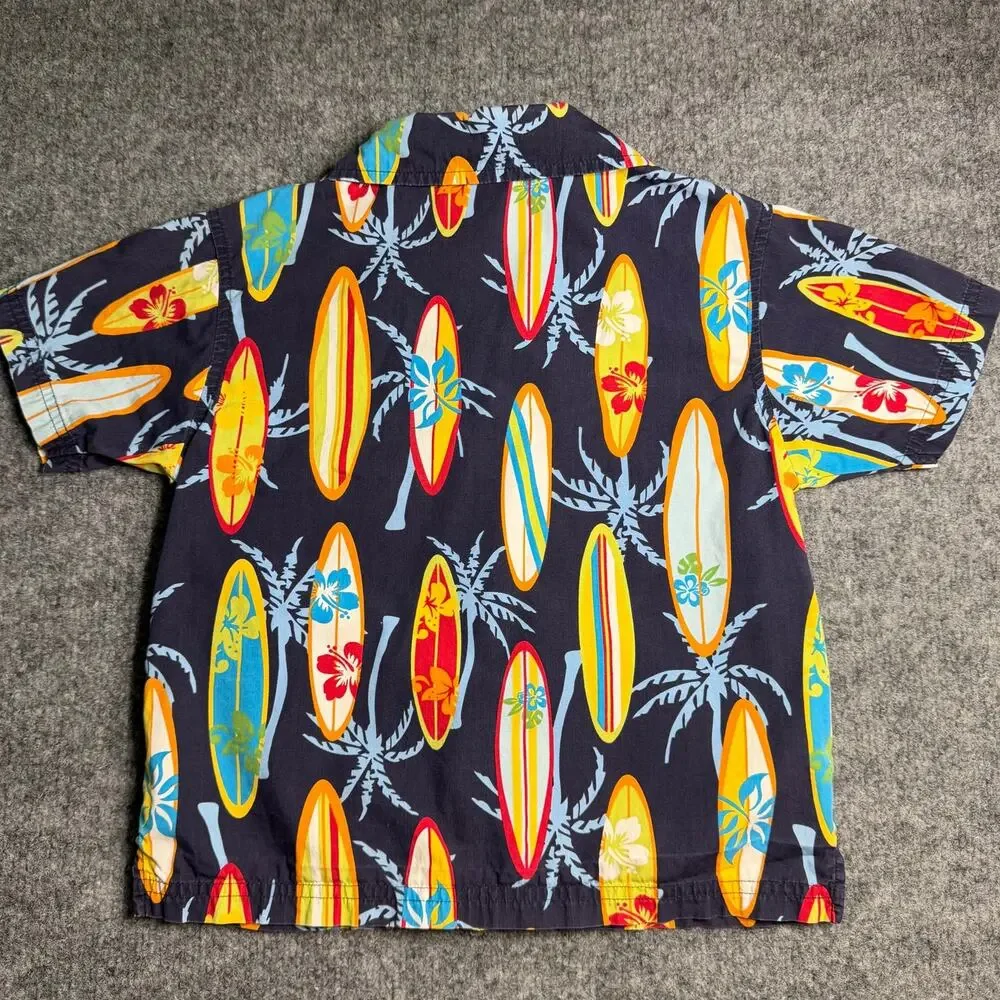 Gymboree Boys 4T Surfboard Hawaiian Shirt Tropical‎ Button Up Cotton